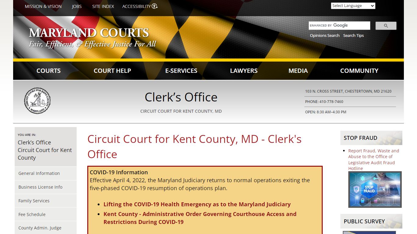 Circuit Court for Kent County, MD - Clerk's Office | Maryland Courts